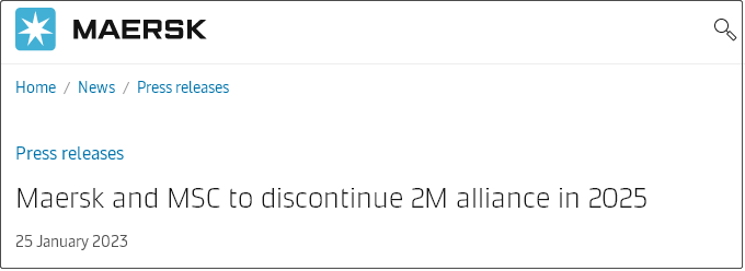 重磅！全球最大航运联盟2M联盟宣布解散！