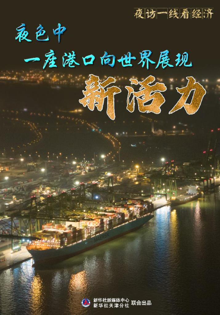 天津港深夜繁忙景象：海运、陆运繁忙，经济活力凸显